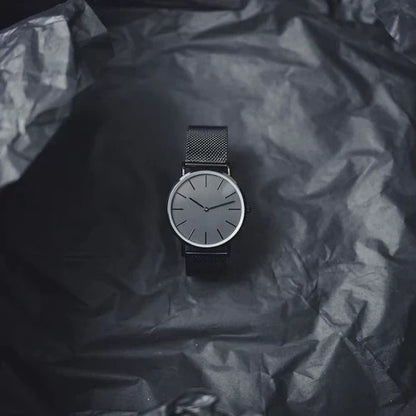 Montrehomme Élégante 40mm Noir Cuir