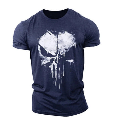 T-Shirt Noir Tête de Mort Homme Décontracté