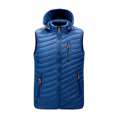 Gilet Homme Hiver Noir épais et chaud sans manches