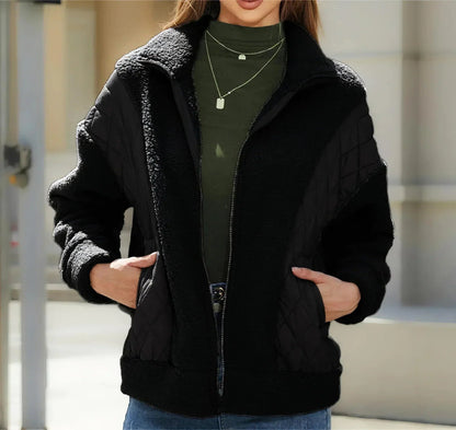 Manteau Hiver Chauffant avec Capuchon et Poches Doublées