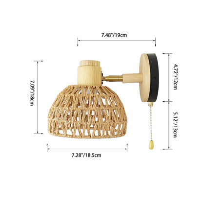 Naturis™ – Applique Murale LED Bois & Métal Beige Style Vintage Scandinave