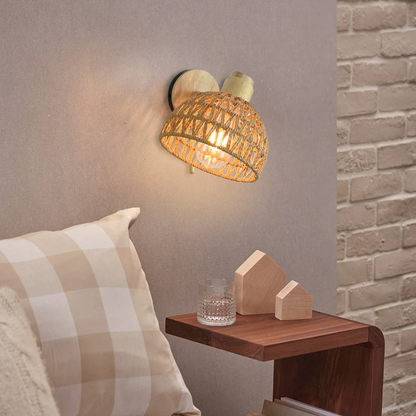 Naturis™ – Applique Murale LED Bois & Métal Beige Style Vintage Scandinave
