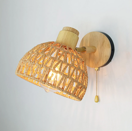 Naturis™ – Applique Murale LED Bois & Métal Beige Style Vintage Scandinave