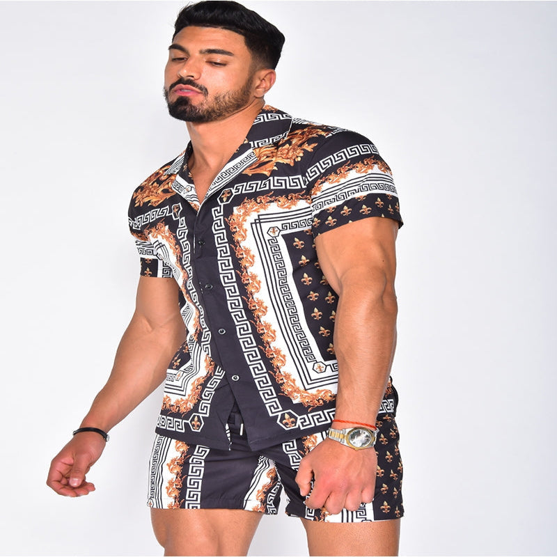 Chemise et Short Garçon Fashion Imprimé Floral - PanierRoyale