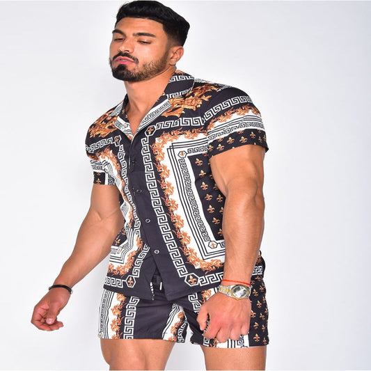 Chemise et Short Garçon Fashion Imprimé Floral - PanierRoyale