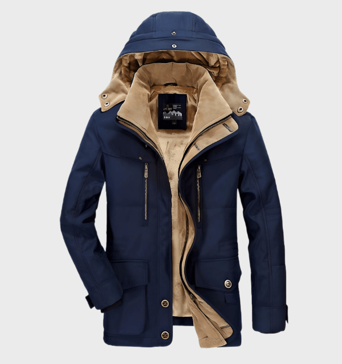 Veste Hiver Homme Fourrure Doublée et Imperméable