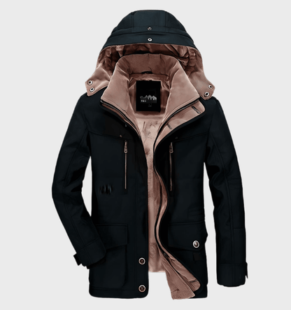 Veste Hiver Homme Fourrure Doublée et Imperméable