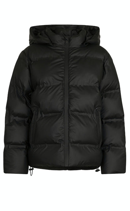 Parka Hiver Femme Noir Matelassé Avec Capuche - PanierRoyale