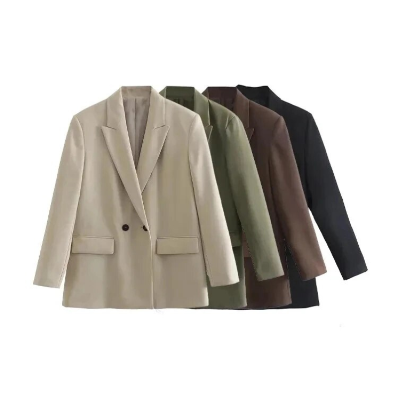 Blazer Femme Élégant - Manteau en Laine Douce avec Fermeture Éclair - PanierRoyale