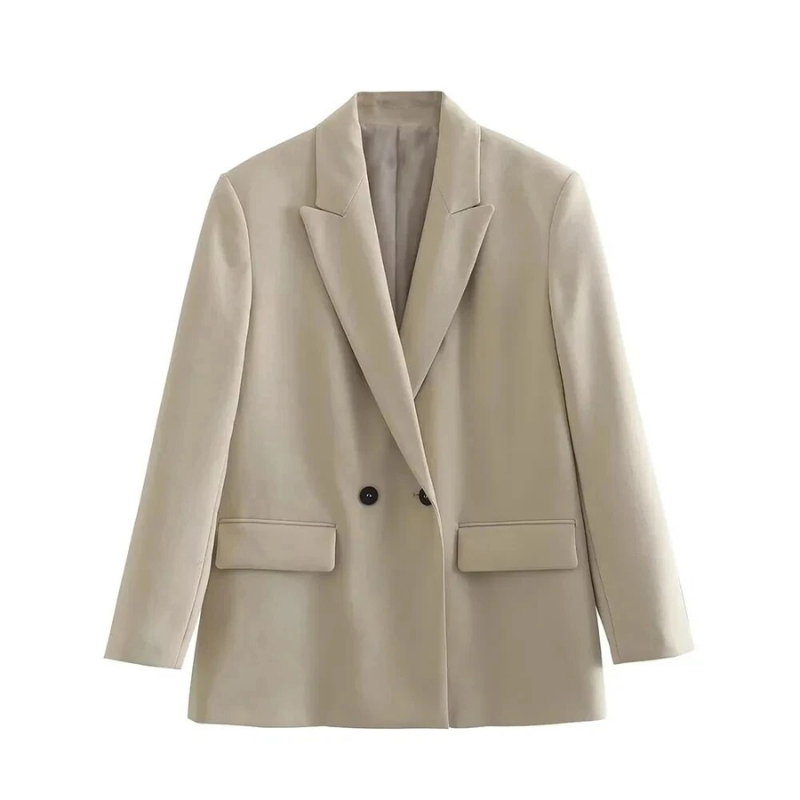 Blazer Femme Élégant - Manteau en Laine Douce avec Fermeture Éclair