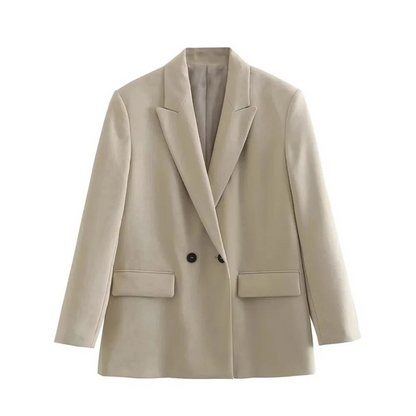 Blazer Femme Élégant - Manteau en Laine Douce avec Fermeture Éclair