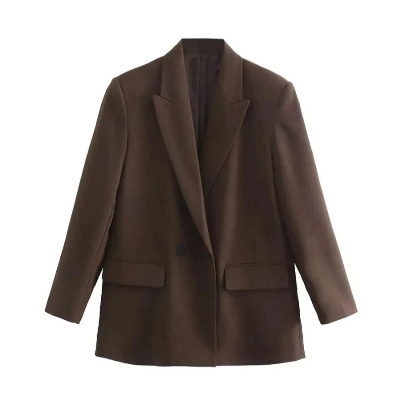 Blazer Femme Élégant - Manteau en Laine Douce avec Fermeture Éclair