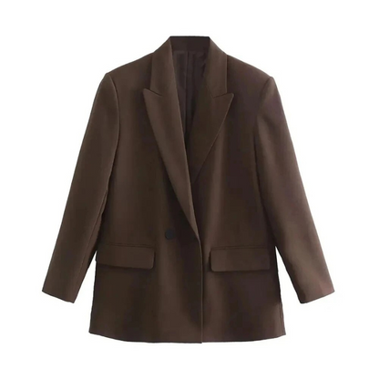 Blazer Femme Élégant - Manteau en Laine Douce avec Fermeture Éclair