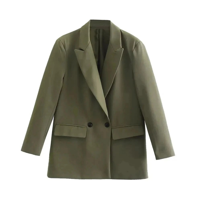 Blazer Femme Élégant - Manteau en Laine Douce avec Fermeture Éclair
