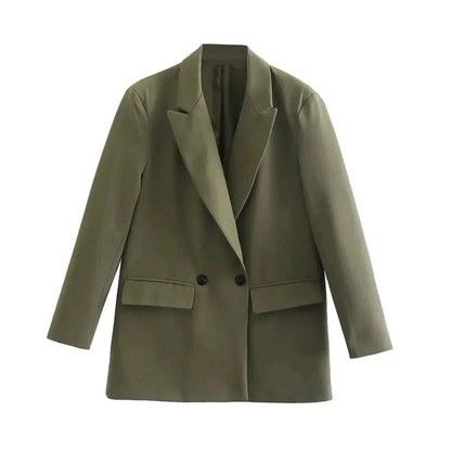 Blazer Femme Élégant - Manteau en Laine Douce avec Fermeture Éclair