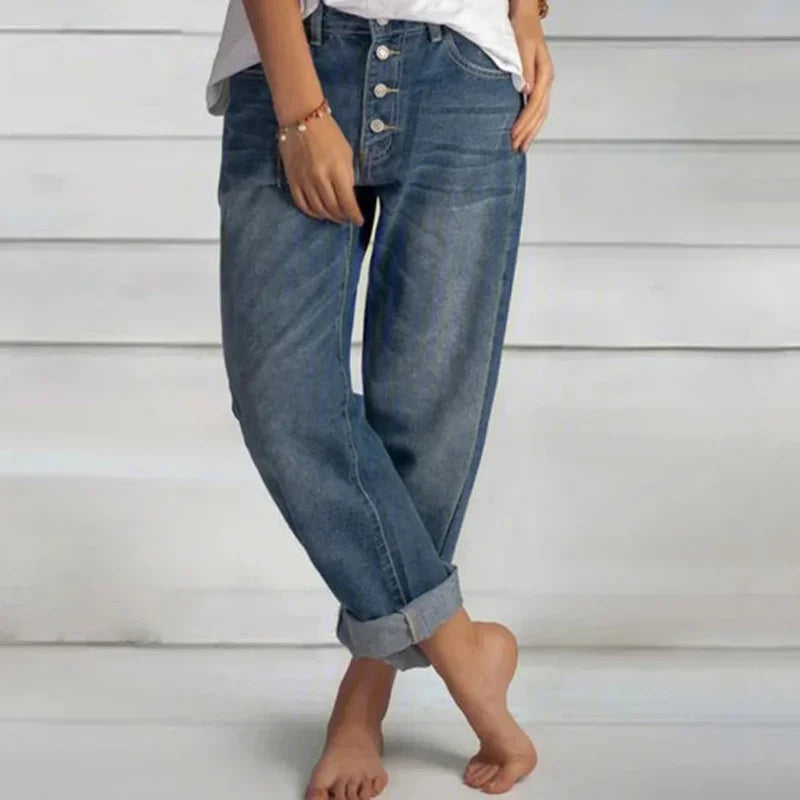 Jean Femme Printemps Décontracté avec Boutons - BerlinGlamour