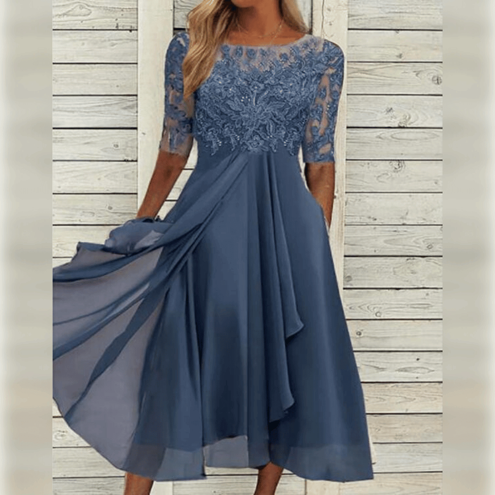 Robe de Soirée Élégante en Dentelle avec Finesse - PanierRoyale
