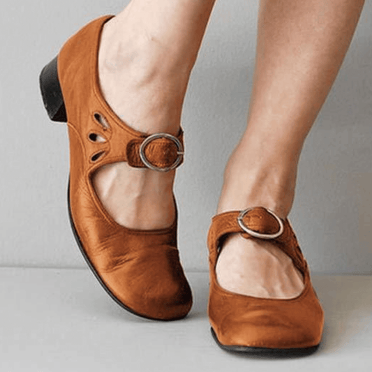 Chaussures Femmes Cuir Lacets Talon Plat Confortable - PanierRoyale