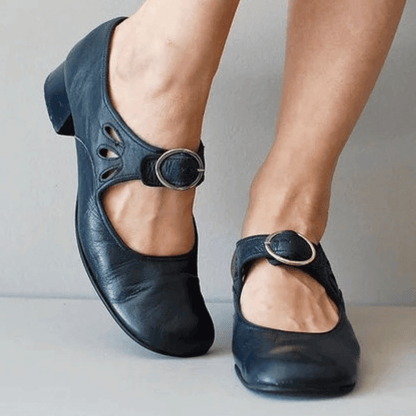 Ballerines Femmes Élégantes - Chaussures Cuir Talon Bas Chic