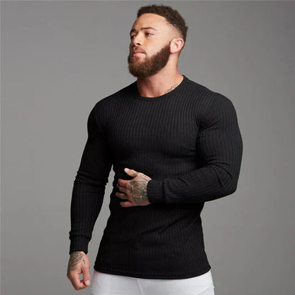 Pull Homme Blanc Coton Classique Manches Longues