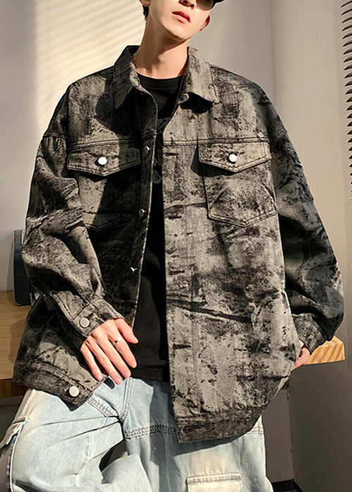 Denim manteaux homme classe avec poches et teinture noir - EasyApparels