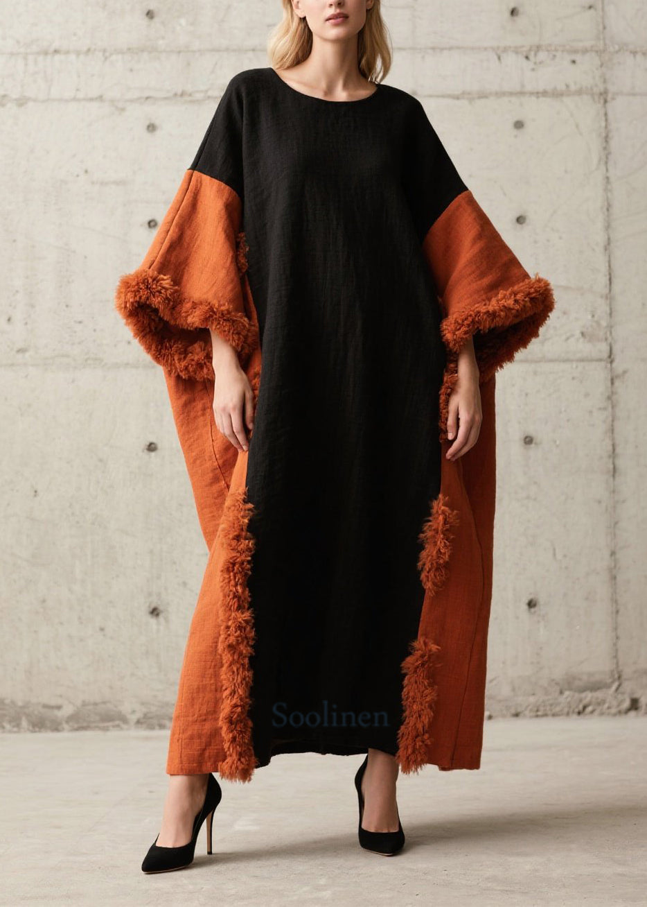 Robe longue coton patchwork hiver douce et colorée - EasyApparels