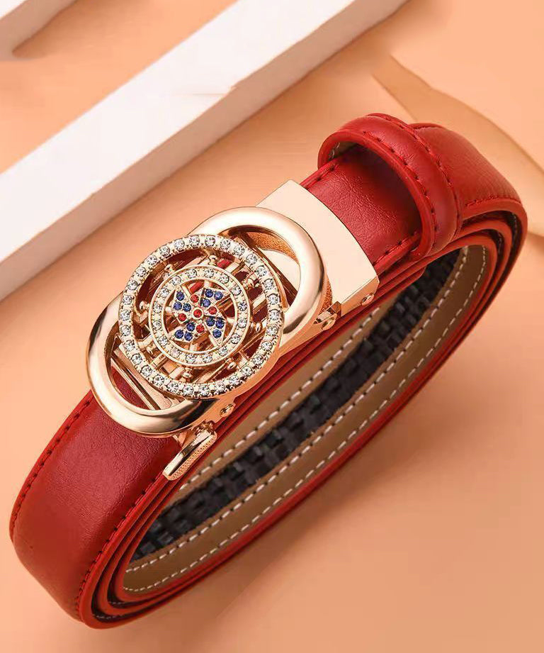 Montres cuir rouge élégantes avec zircons - EasyApparels