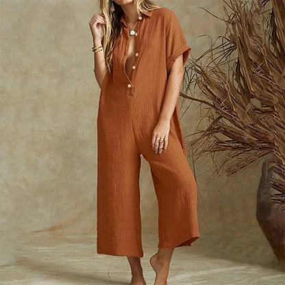 Combinaison Femme Élégante à Jambes Évasées
