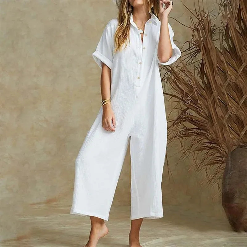 Combinaison Femme Élégante à Jambes Évasées