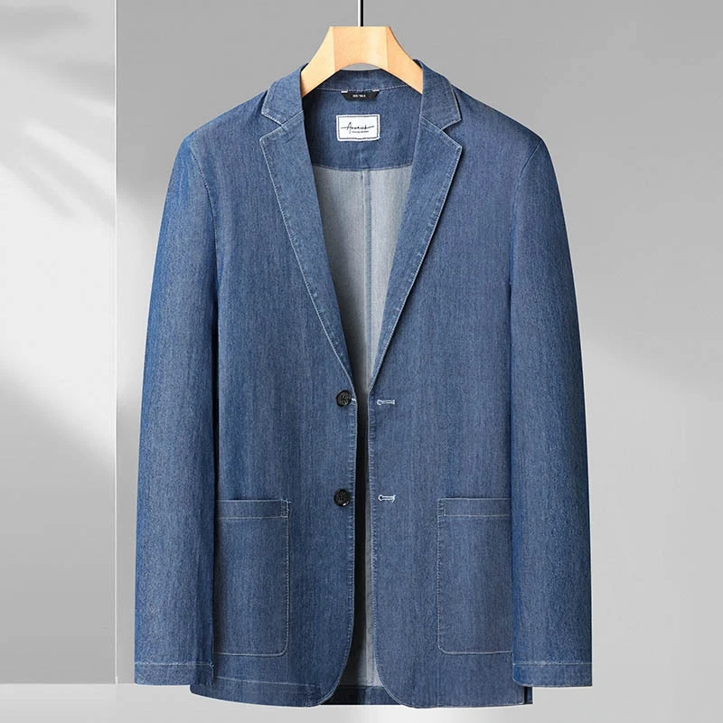 Blazer Homme Denim Moderne Noir - BerlinGlamour