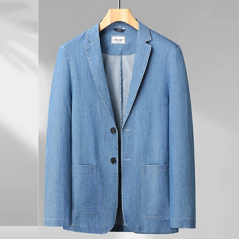 Blazer Homme Denim Moderne Noir