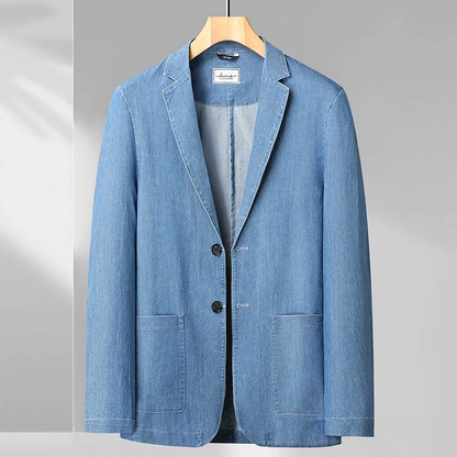 Blazer Homme Denim Moderne Noir