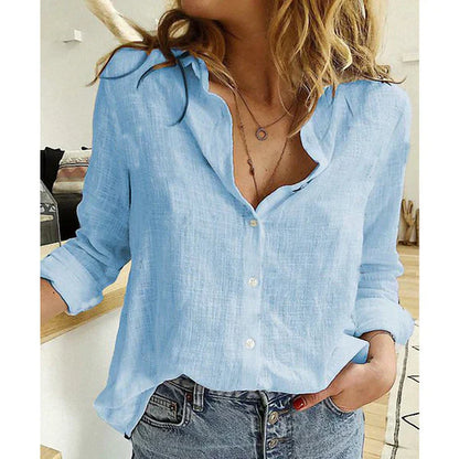Blouse Femme Décontractée Col en V pour Travail ou Quotidien