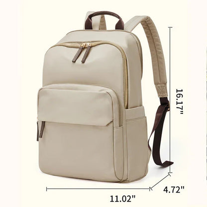 Sac à dos cuir brun avec poches multiples et bretelles réglables