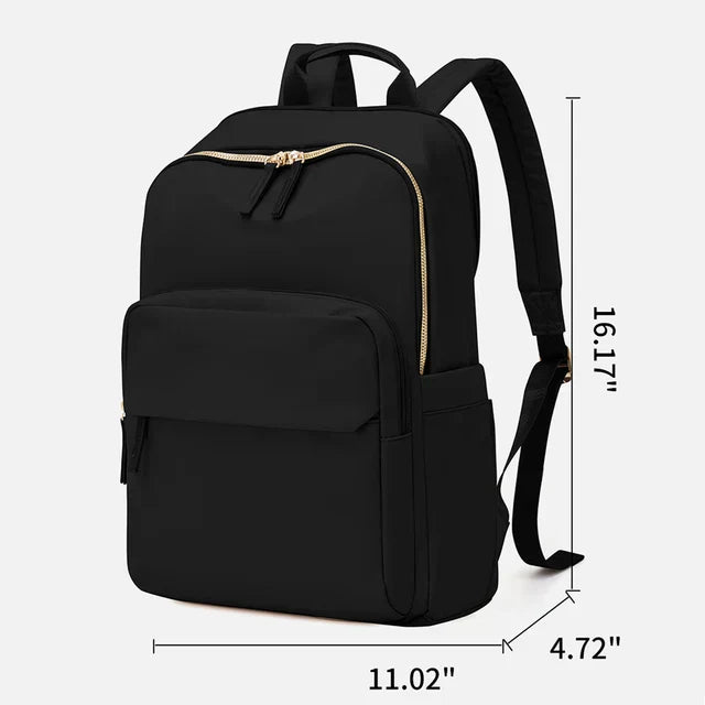Sac à dos cuir brun avec poches multiples et bretelles réglables