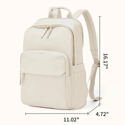 Sac à dos cuir brun avec poches multiples et bretelles réglables