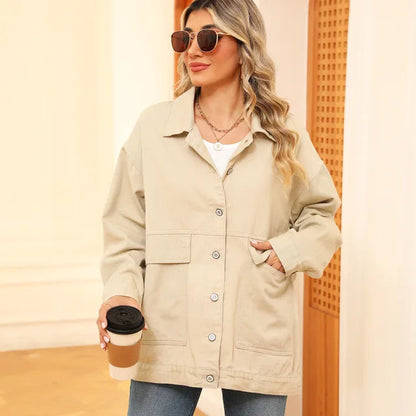 Veste Jeans Femme Manches Longues et Élégante
