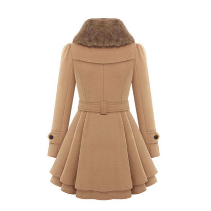 Manteau Dalia à Capuche Fourrée Douce et Chaude