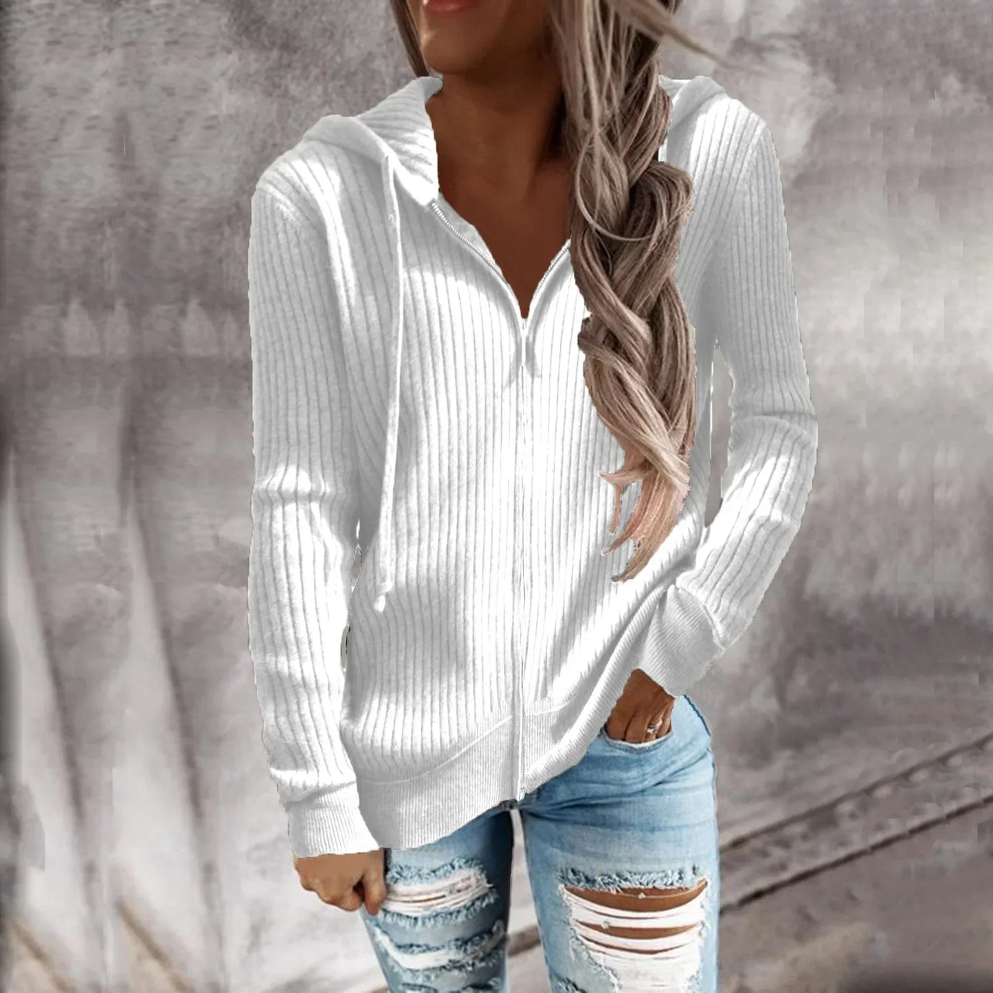 Doudoune Zippée Femme Hiver avec Capuche