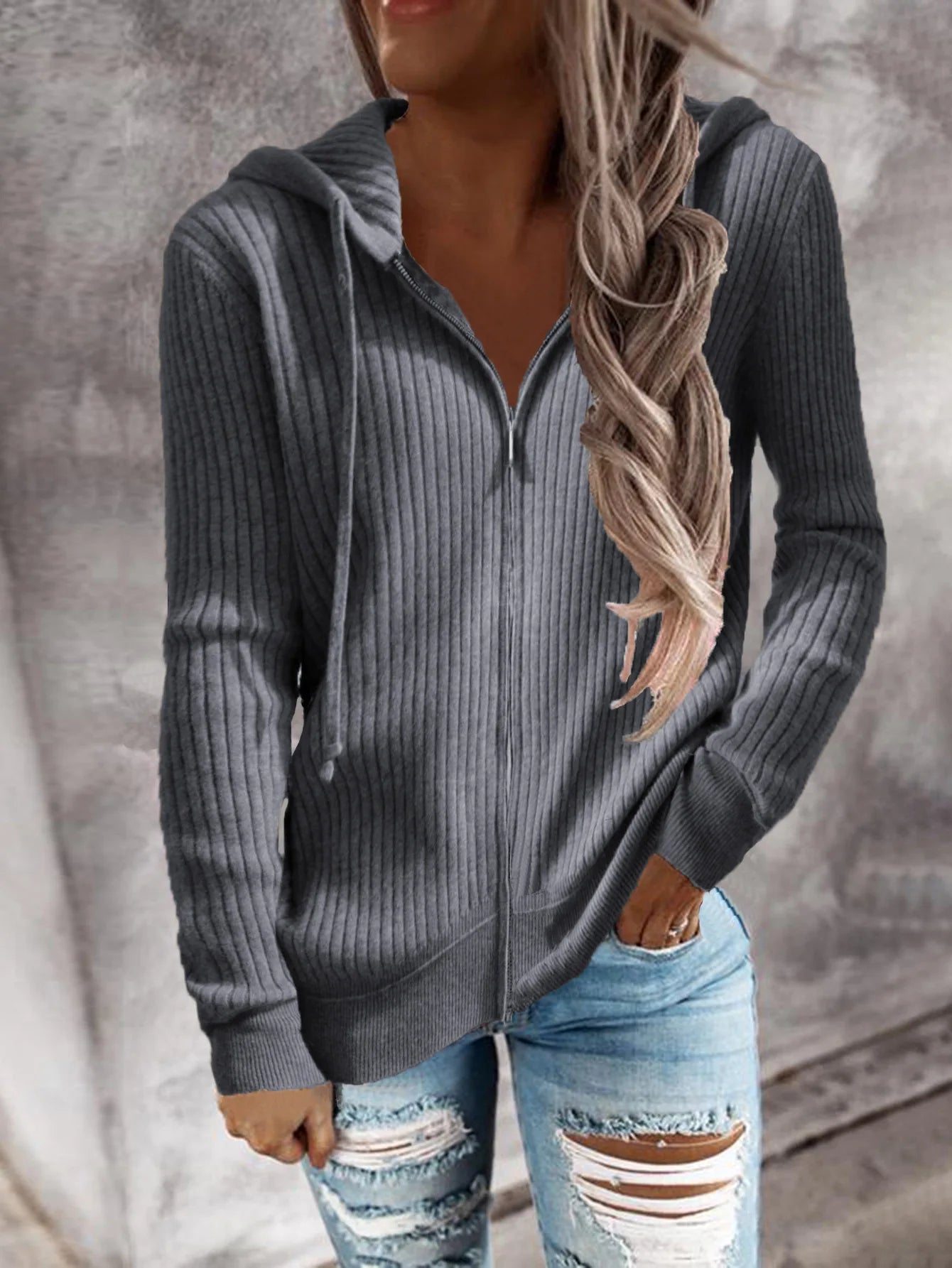 Doudoune Zippée Femme Hiver avec Capuche