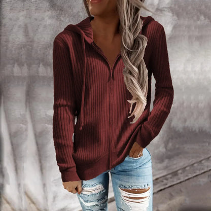 Doudoune Zippée Femme Hiver avec Capuche
