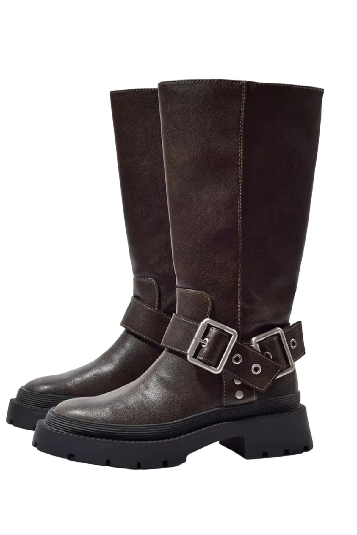 Bottes Femme Chic à Talon Plat pour Femme - PanierRoyale
