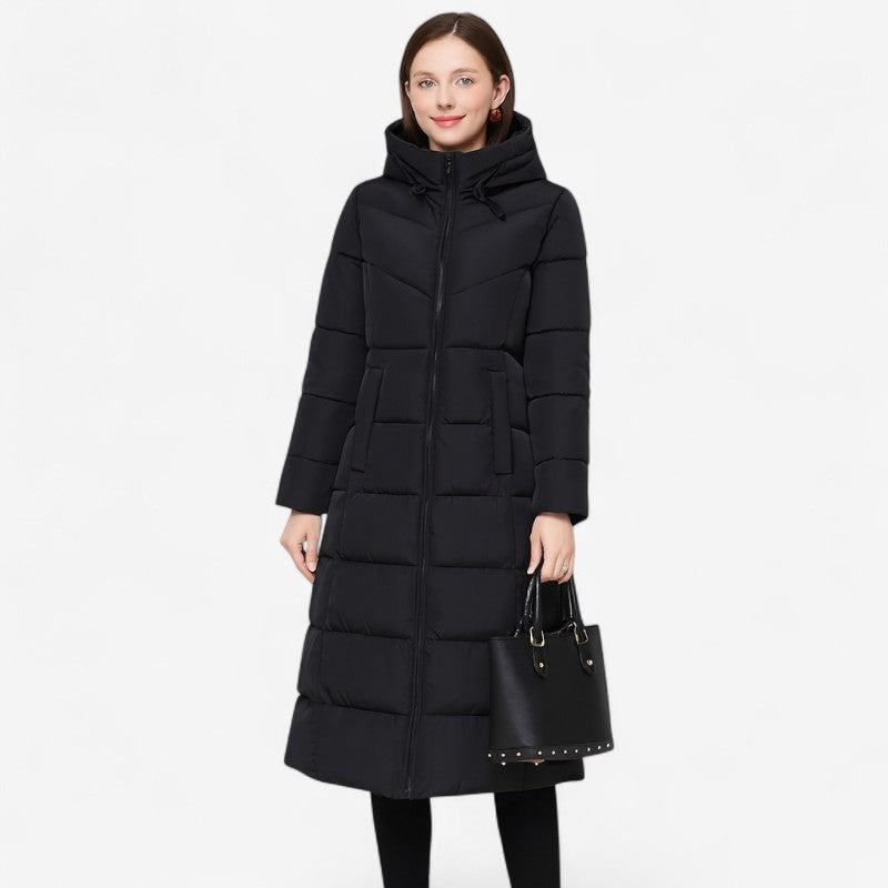 Manteau Femme Élégant Long Manches avec Capuchon - PanierRoyale