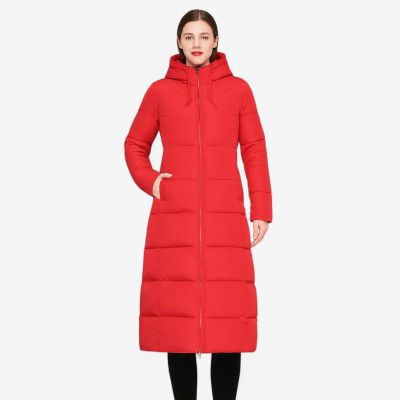 Manteau Femme Élégant Long Manches avec Capuchon