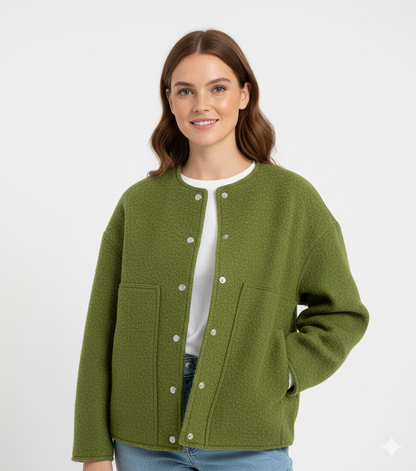 Veste Femme Oversize Col Montant Chic et Décontractée