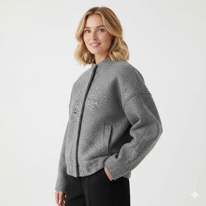 Veste Femme Oversize Col Montant Chic et Décontractée