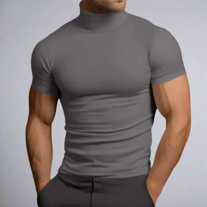 T-shirt Slim Fit Col Roulé Noir