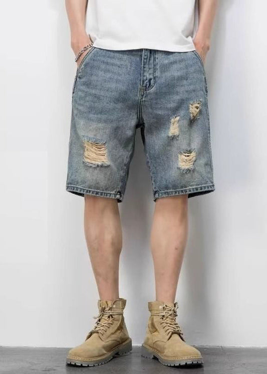 Jean court décontracté homme bleu clair été - EasyApparels
