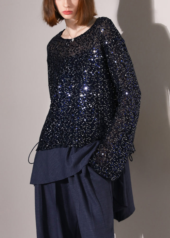 Tricot marin chic à paillettes pour femme automne - EasyApparels