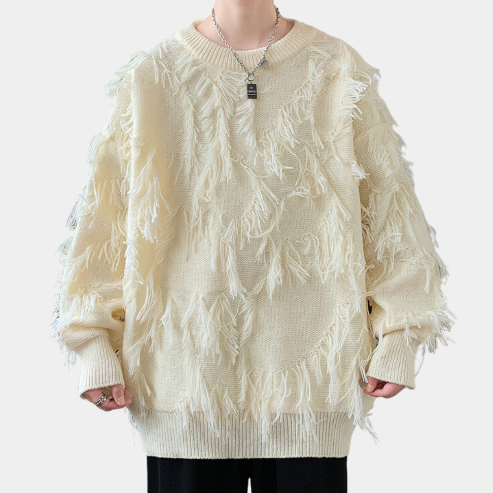 Pull Homme Tricoté à Franges Modèle Actuel